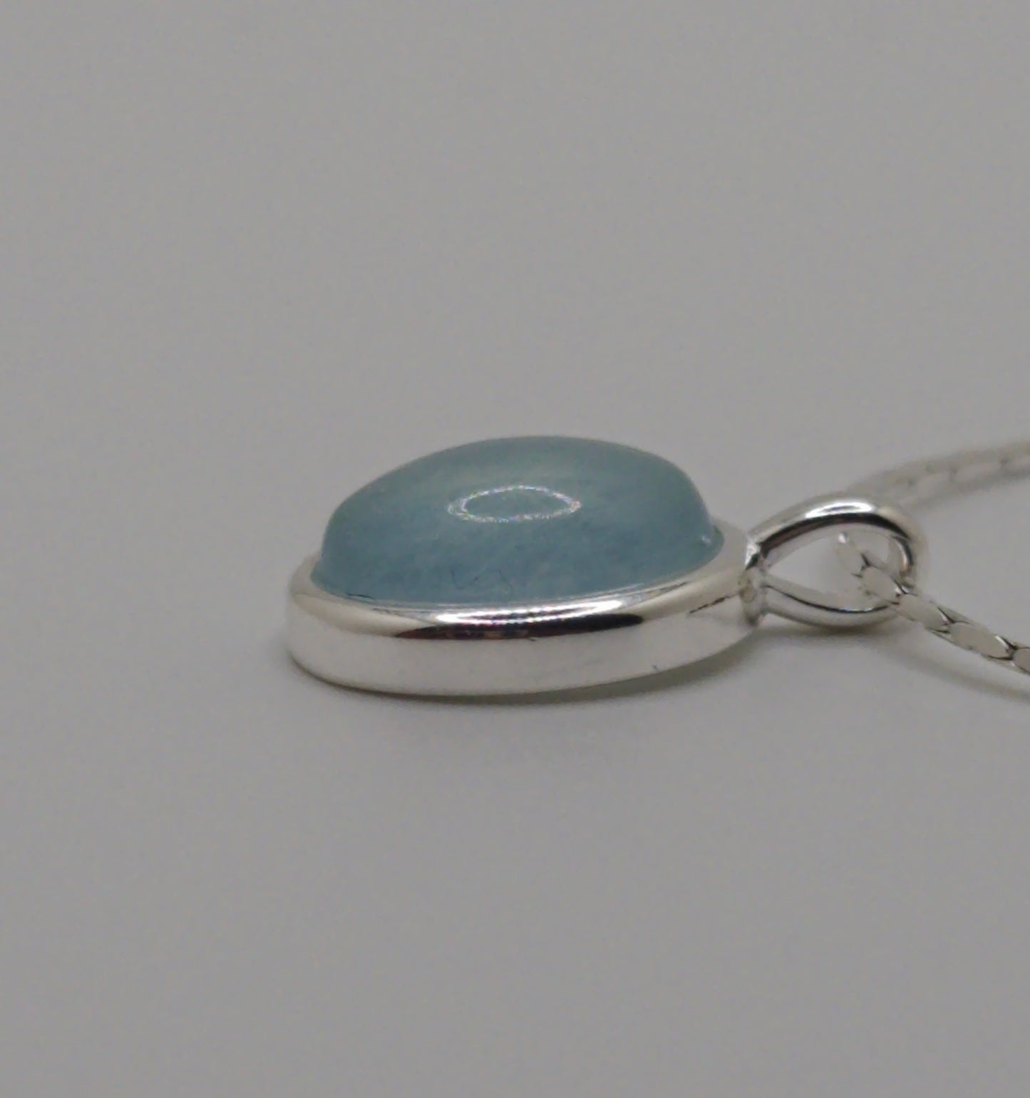 Aquamarine Stone Pendant Necklace.