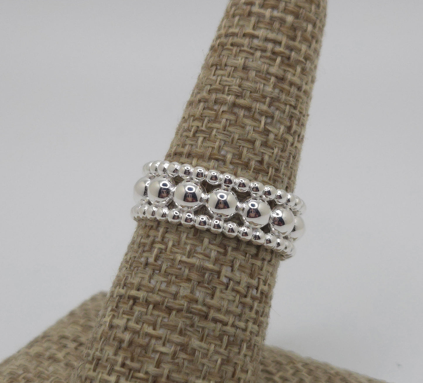 Three Layer Hollow Bead Ring