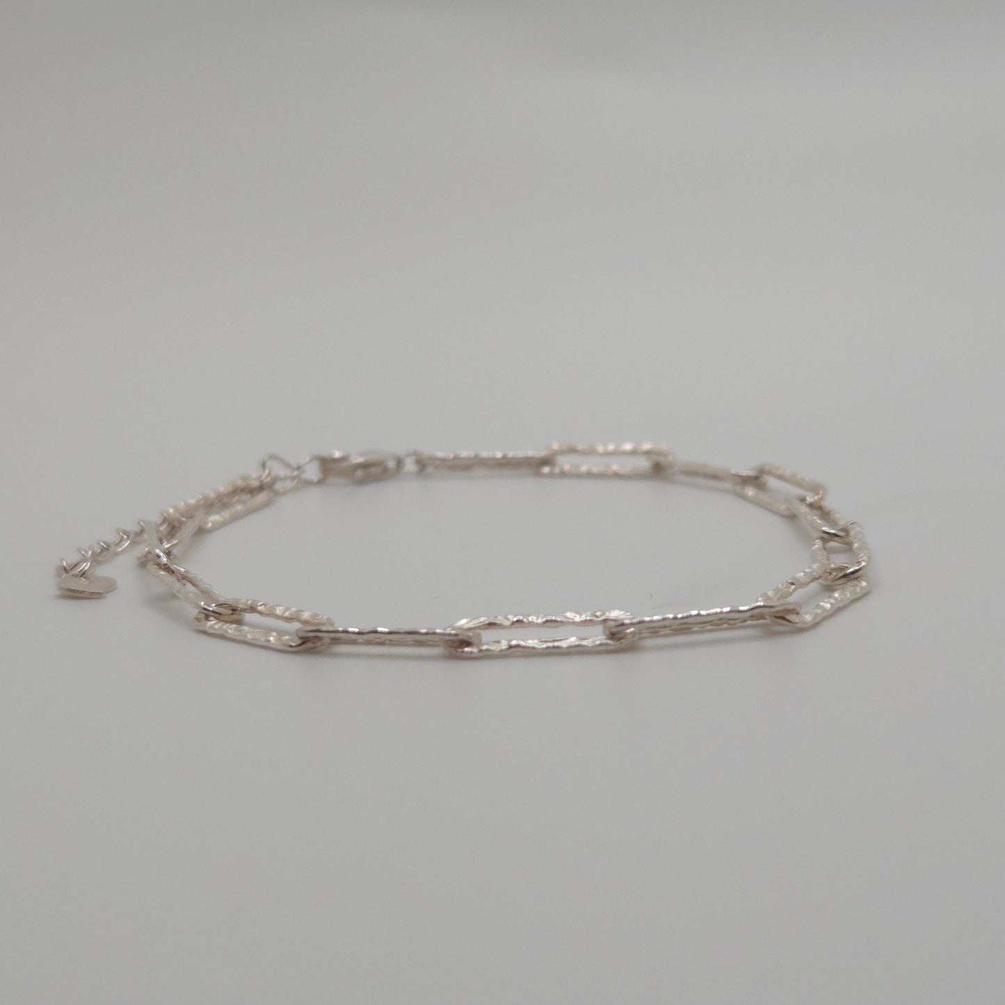 Hammered Silver Link Bracelet