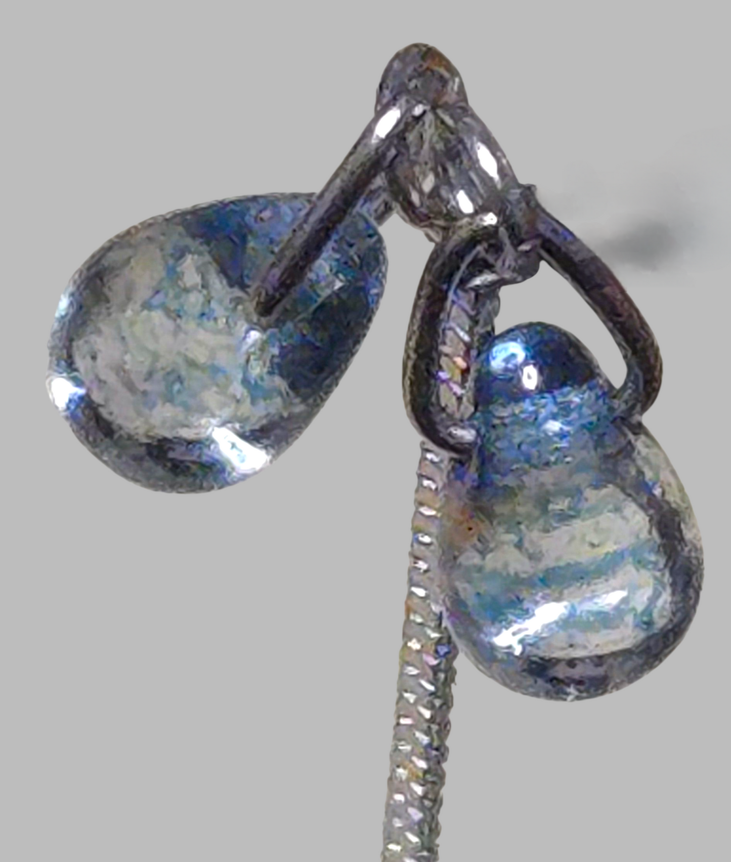 Blue Water Drop Threader Earrings