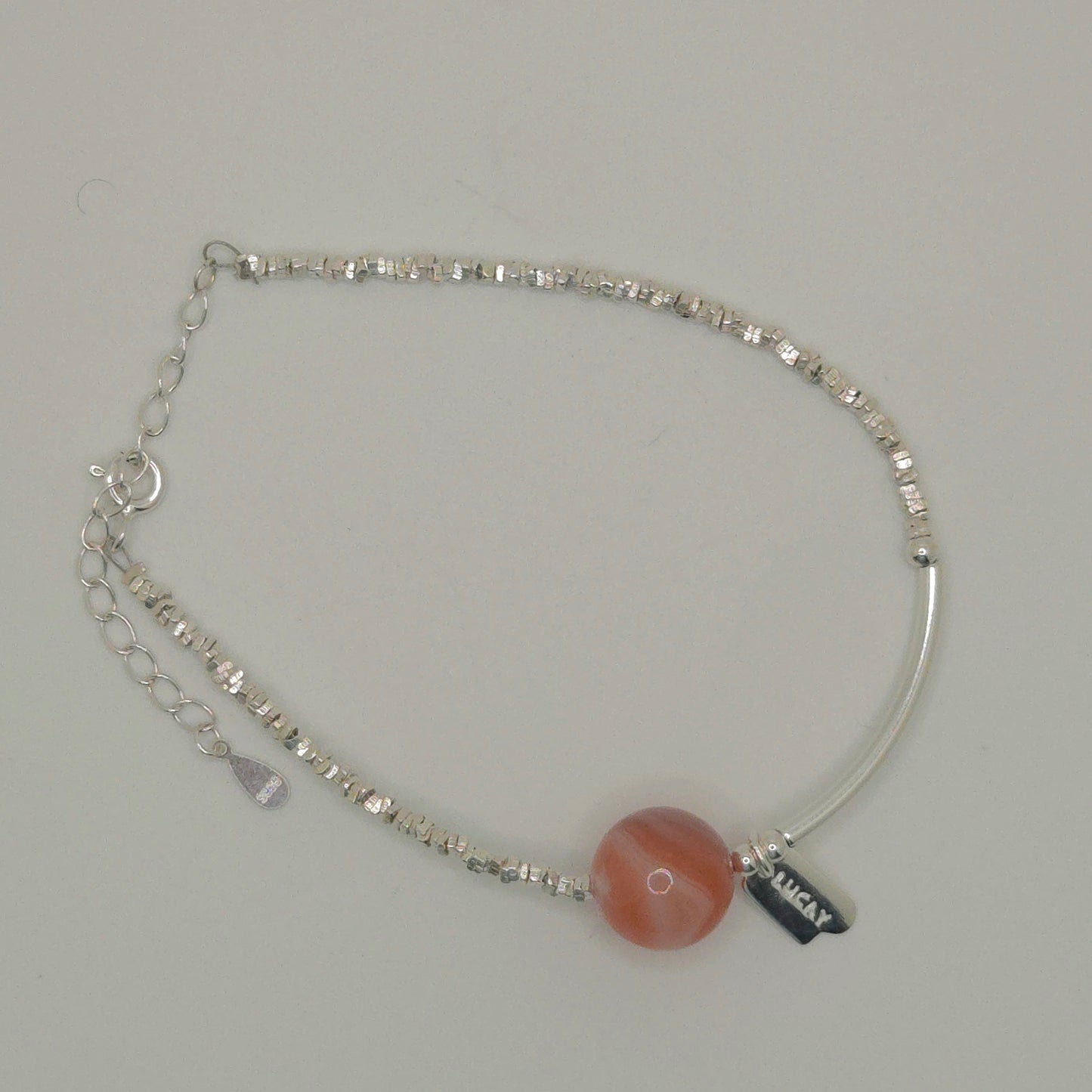 Planet Pink Agate Stone Bracelet