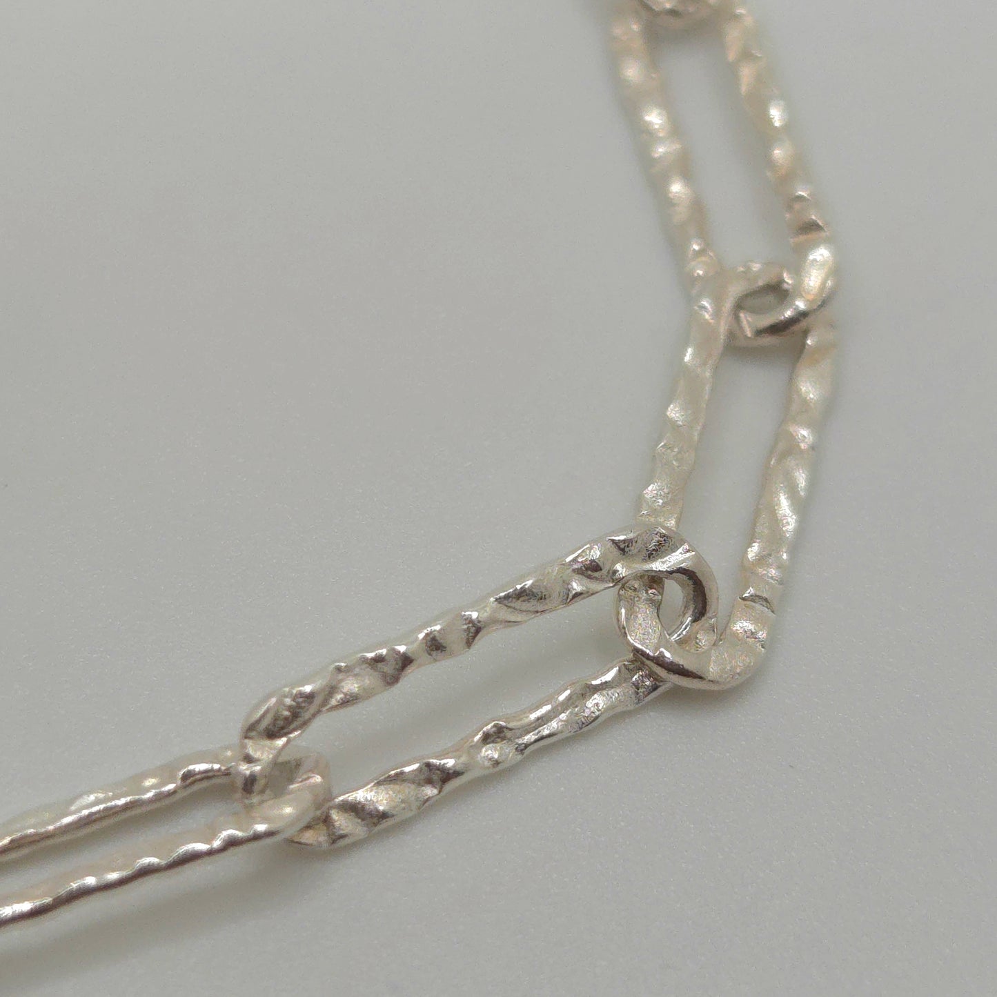 Hammered Silver Link Bracelet