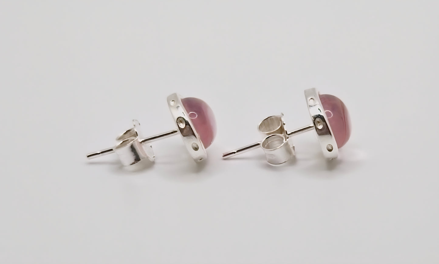 Soft Pink Amethyst Stud Earrings