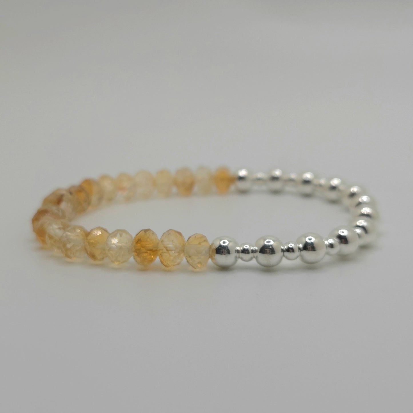 Citrine and Silver Beaded Bracelet