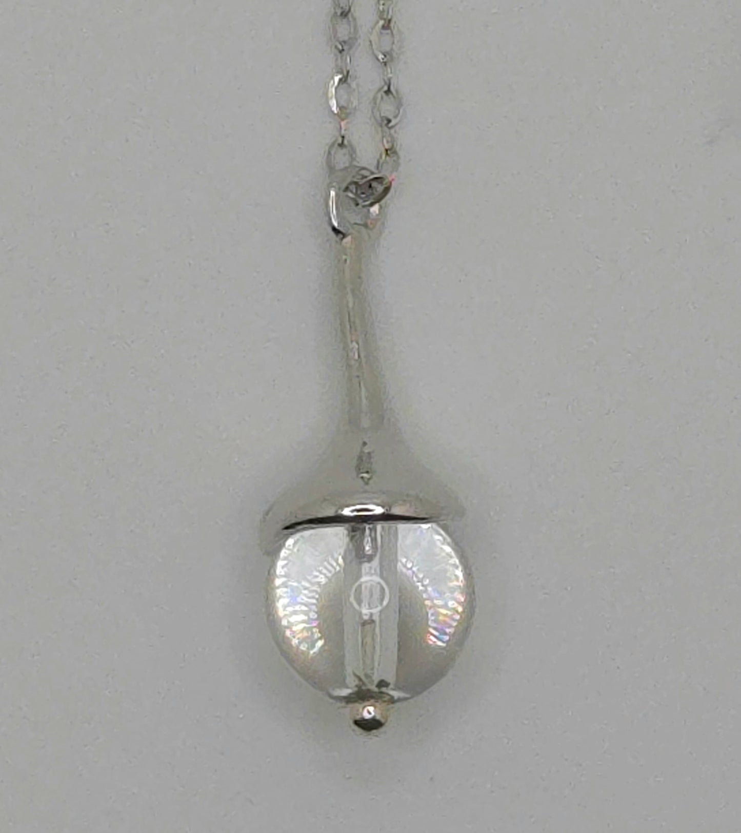 Clear Crystal Bulb Pendant Necklace