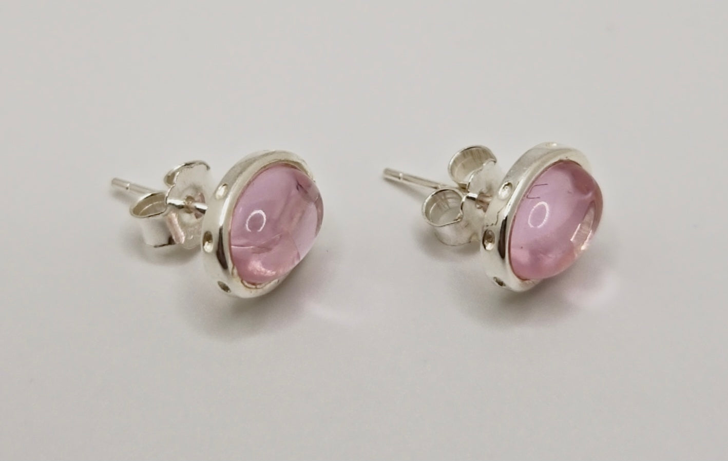 Soft Pink Amethyst Stud Earrings