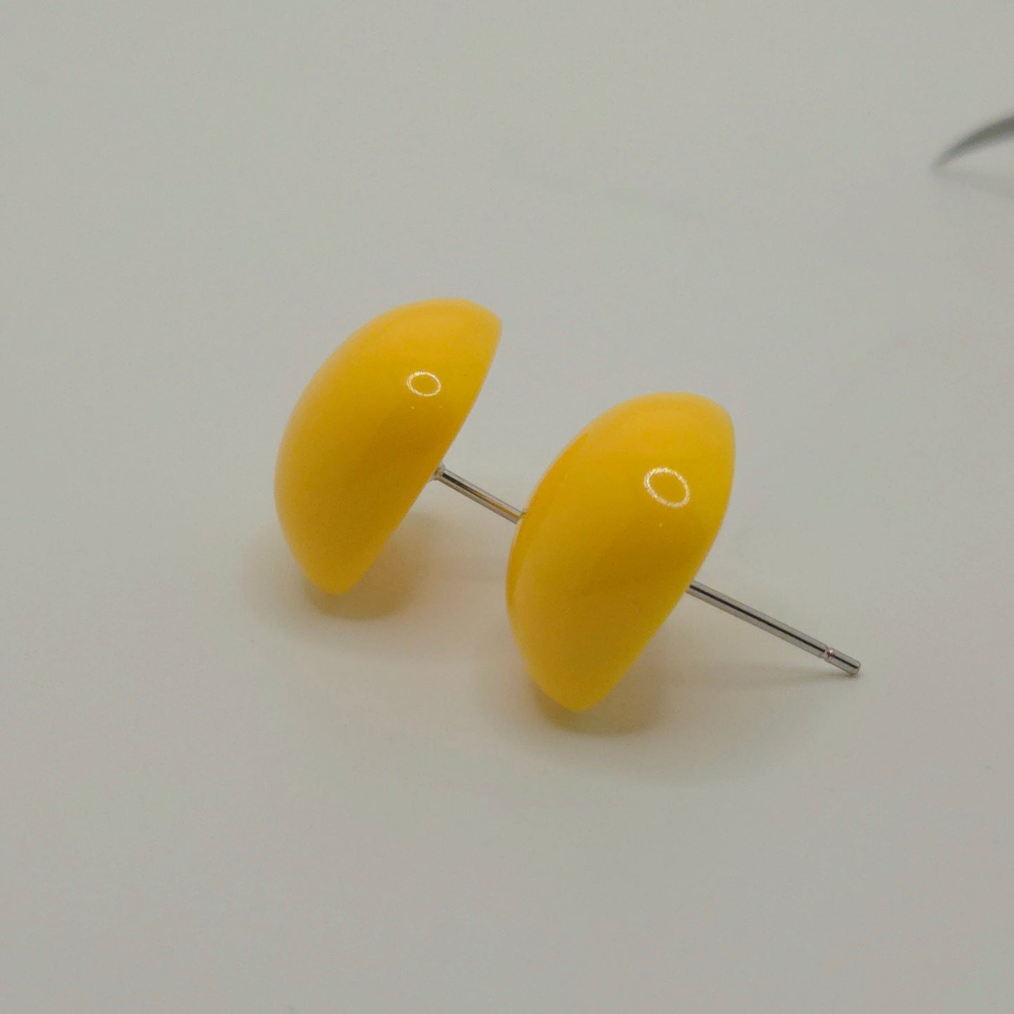 Yellow Geo Square Stud Earrings