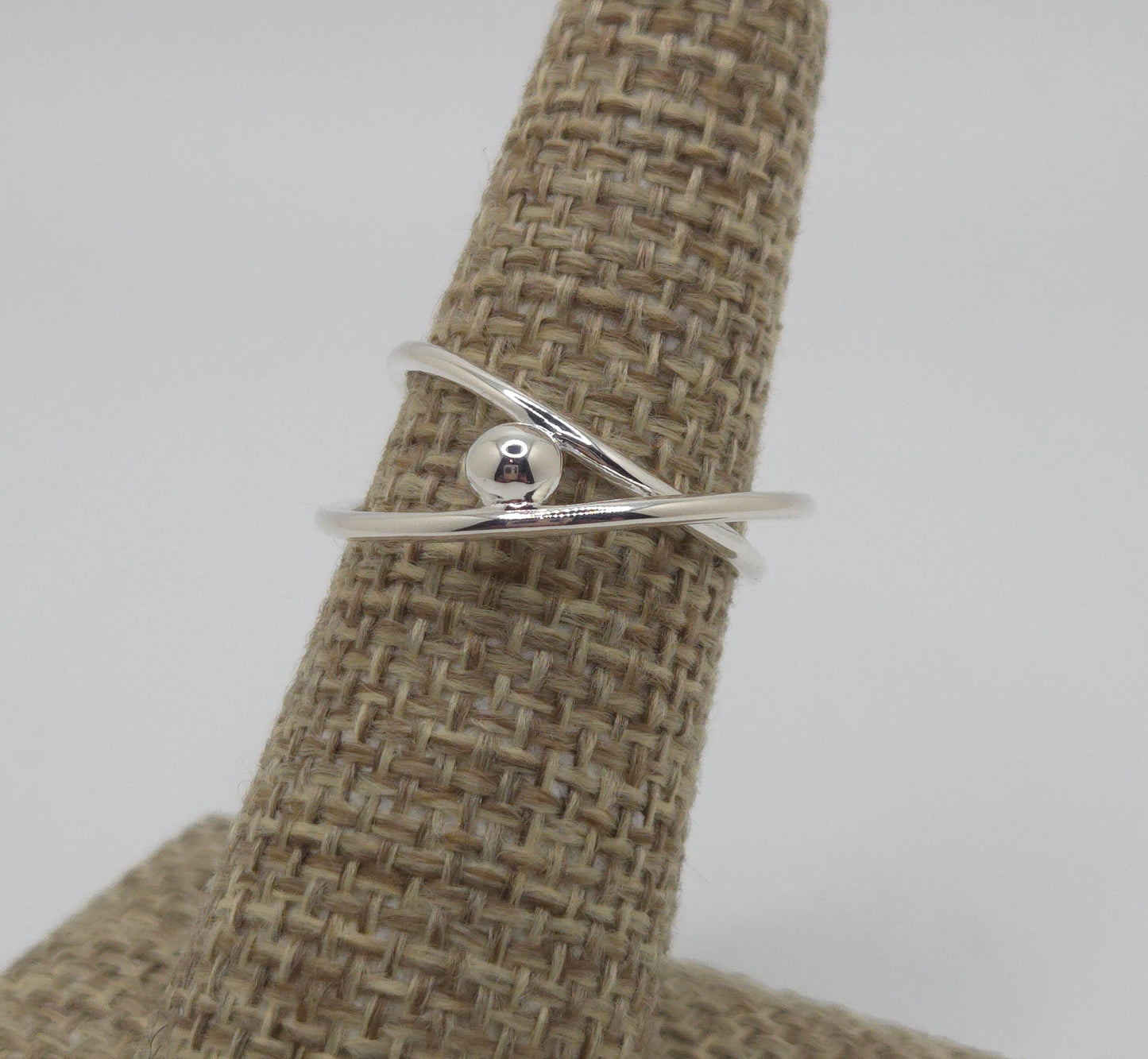 Cross Band Bead Ring