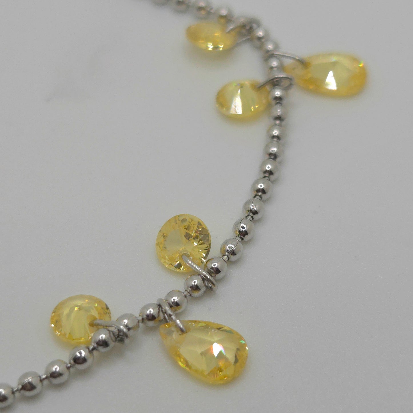 Yellow Zirconia Droplet Bracelet