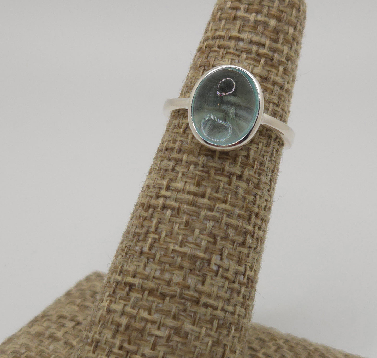 Aquamarine Carbachon Ring