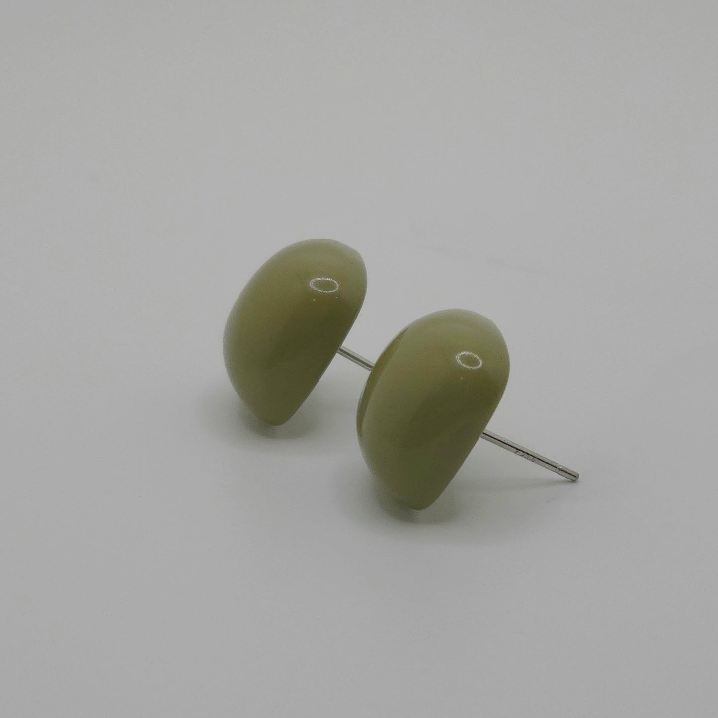 Green Geo Square Stud Earrings