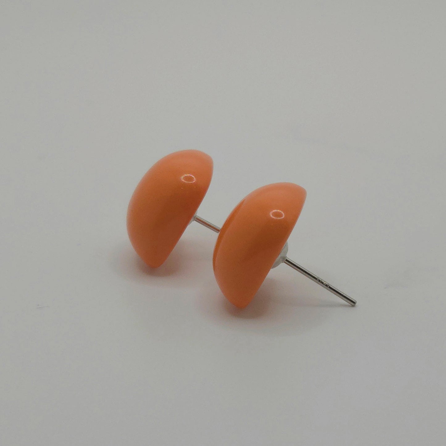 Orange Geo Square Stud Earrings