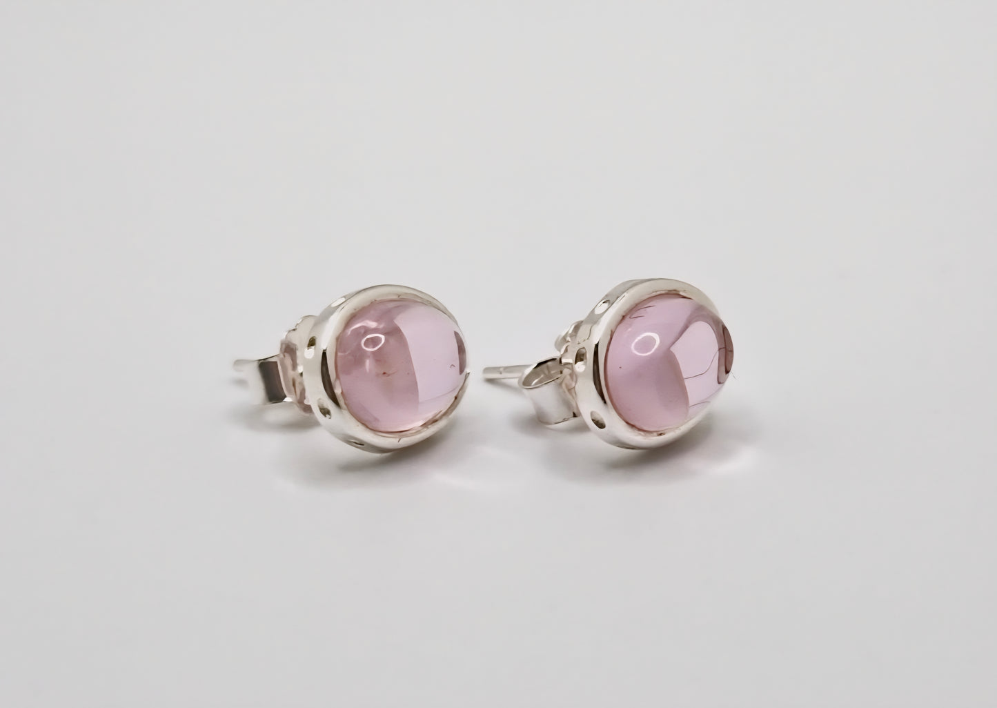 Soft Pink Amethyst Stud Earrings