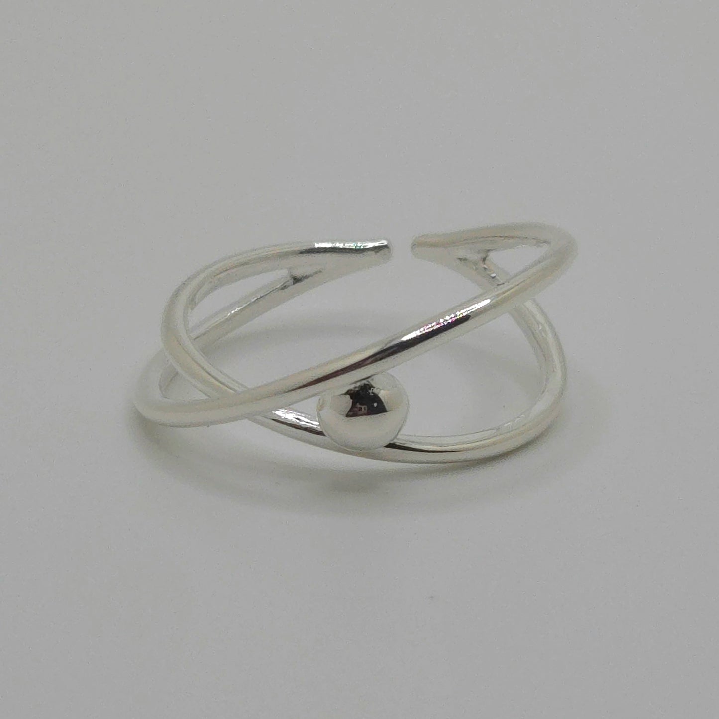 Cross Band Bead Ring