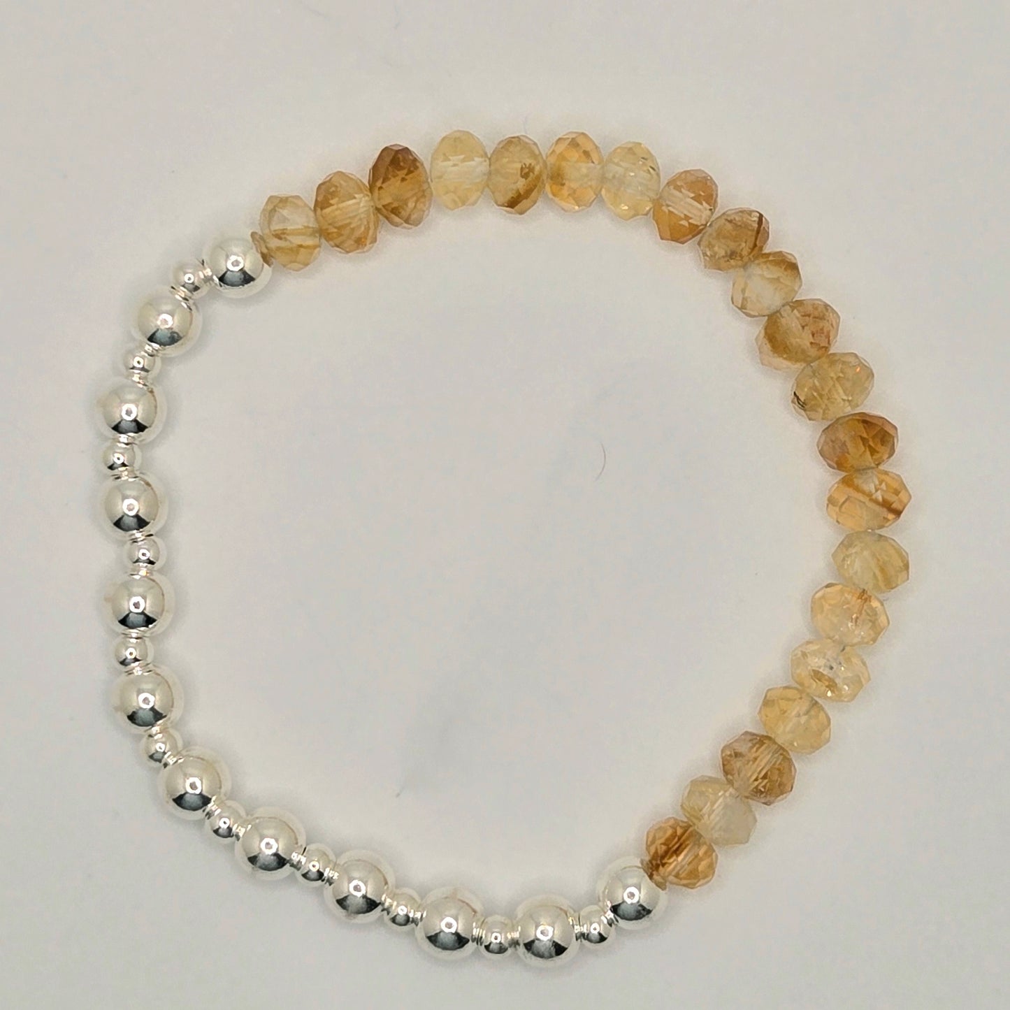 Citrine and Silver Beaded Bracelet