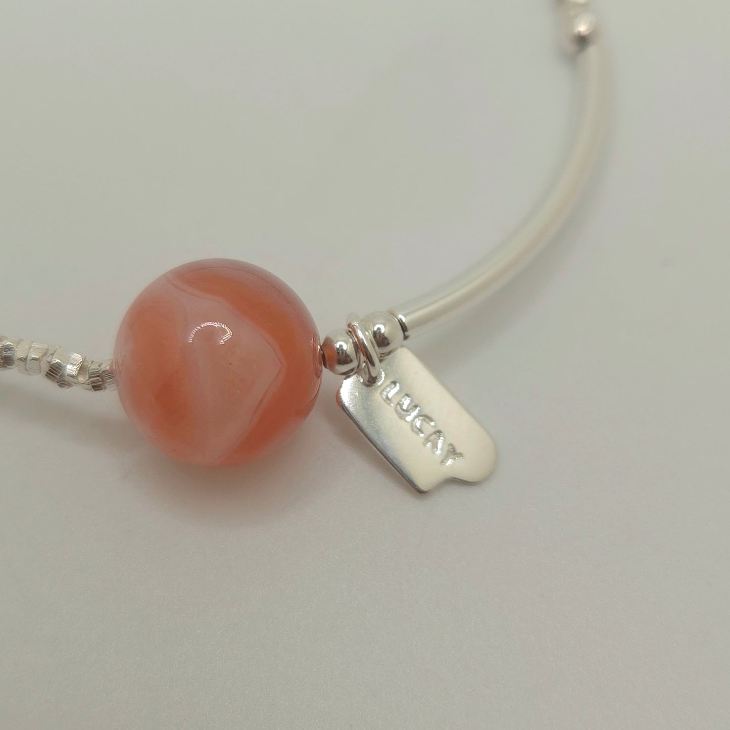 Planet Pink Agate Stone Bracelet