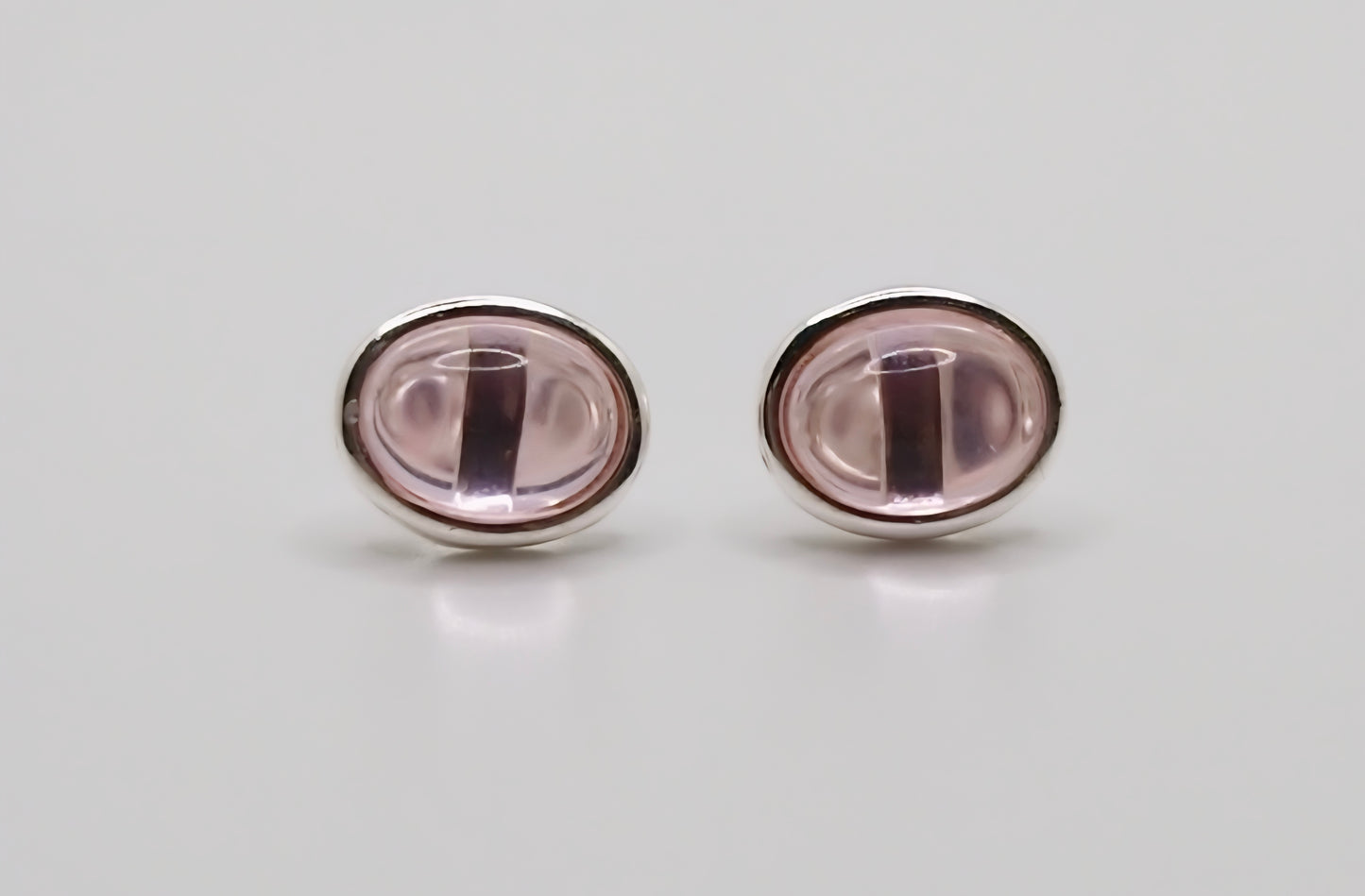 Soft Pink Amethyst Stud Earrings
