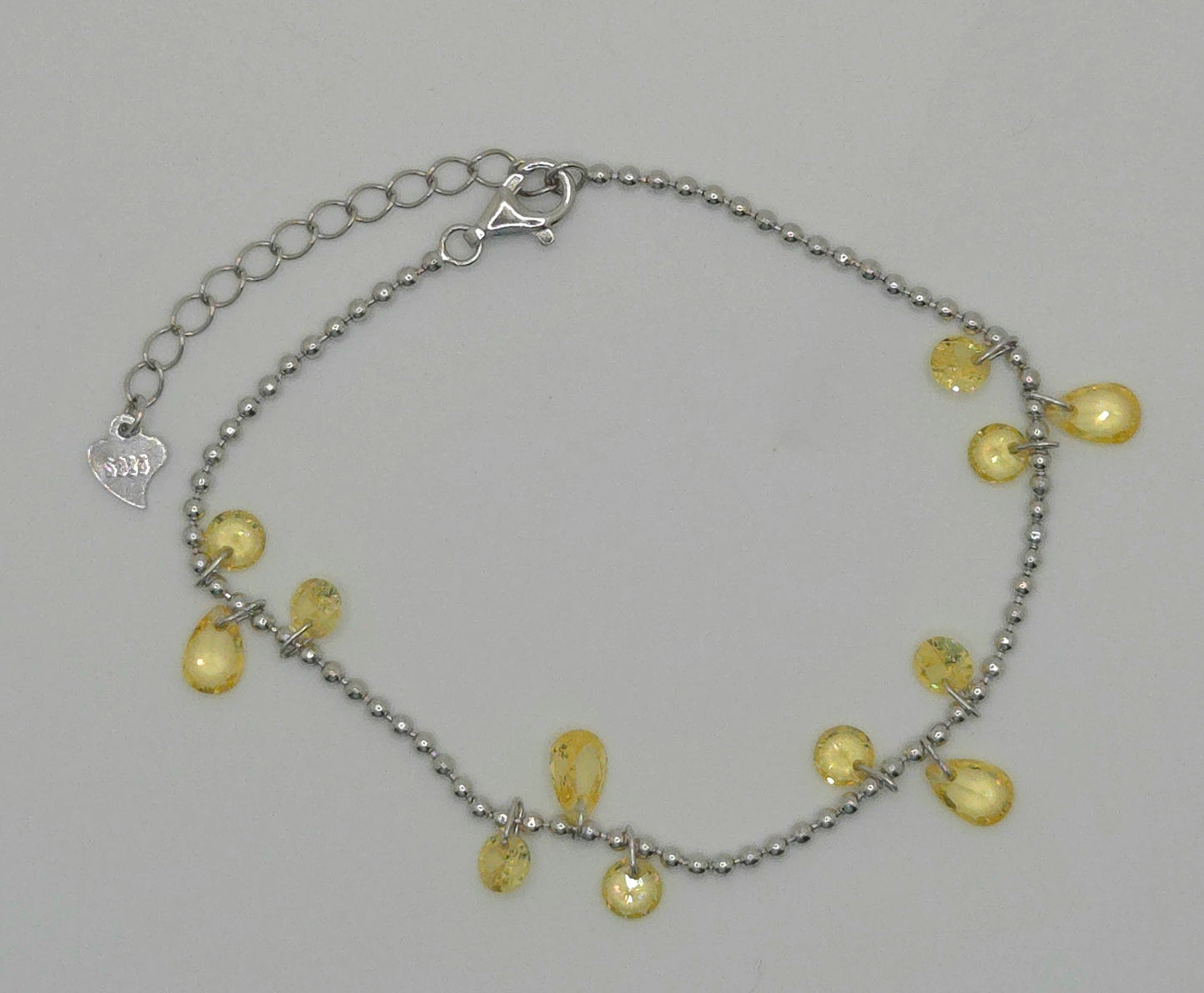 Yellow Zirconia Droplet Bracelet
