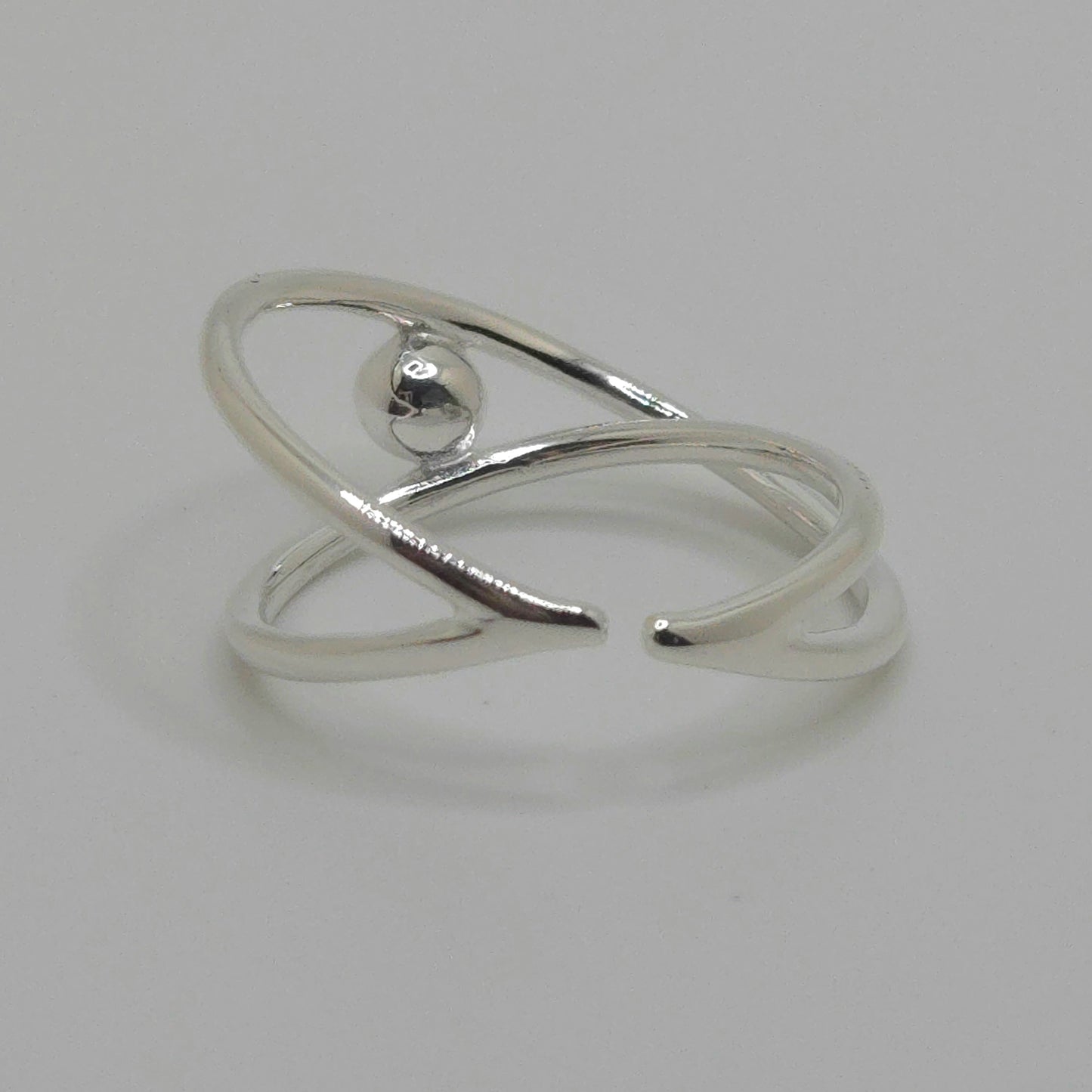 Cross Band Bead Ring