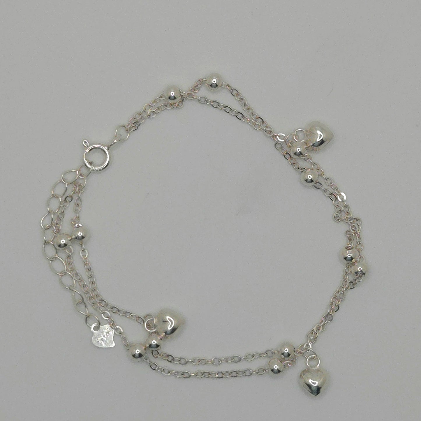 Double-Layered Sweetheart Charm Bracelet