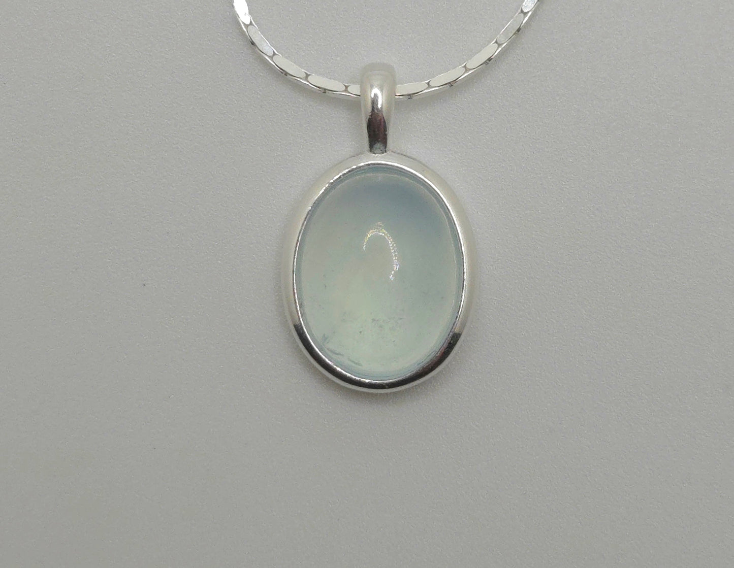 Aquamarine Stone Pendant Necklace.